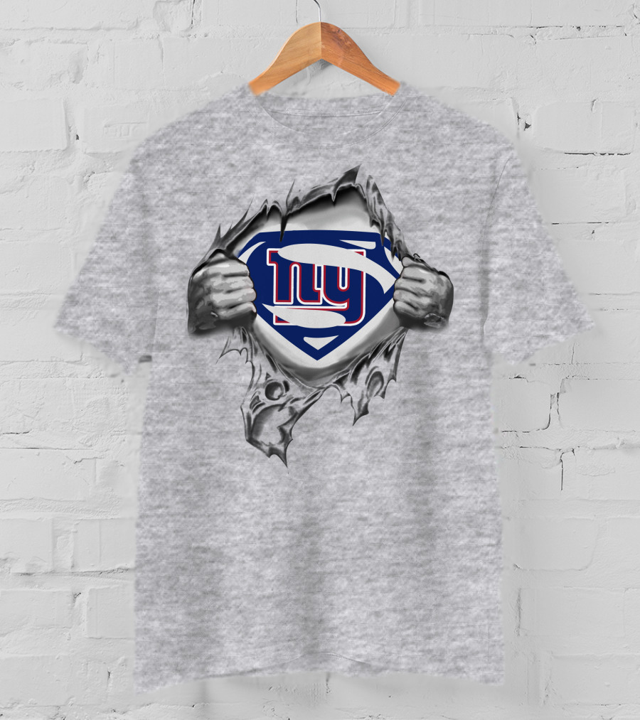 New York Giants Superman Logo Rip T-Shirt