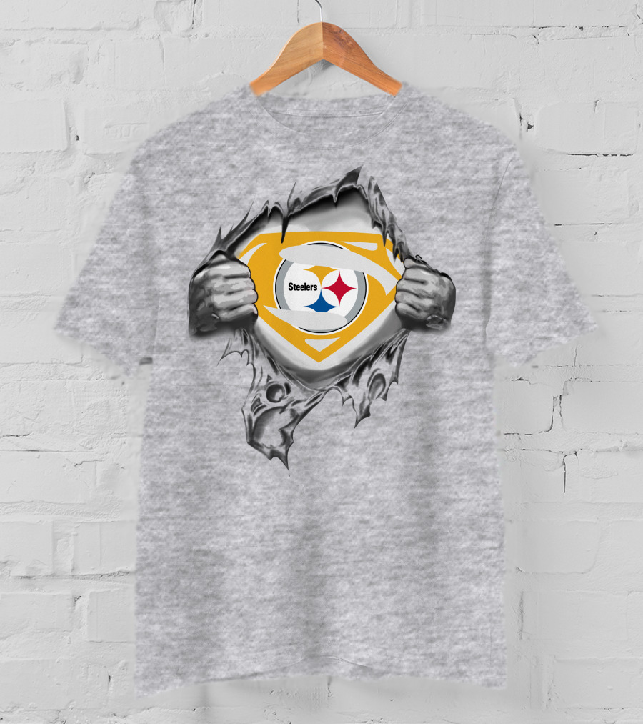 Steelers Logo Superhero Chest Reveal T-Shirt