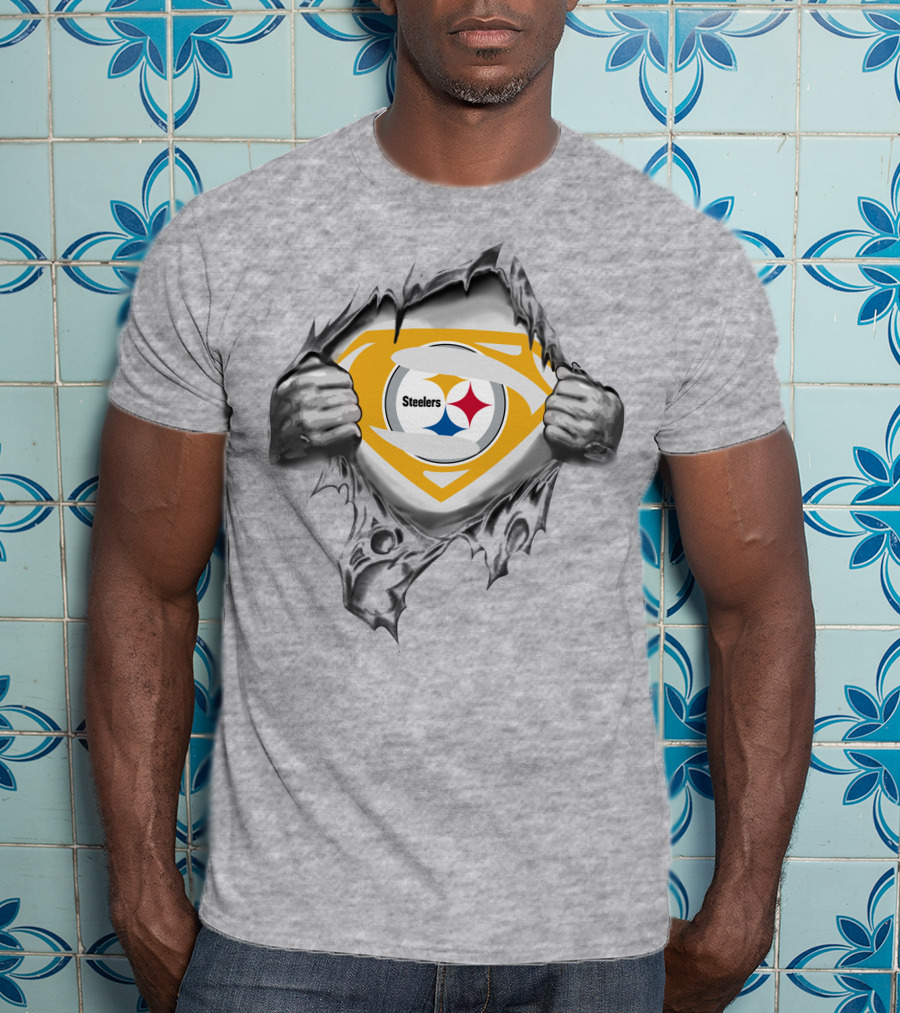 Steelers Logo Superhero Chest Reveal T-Shirt