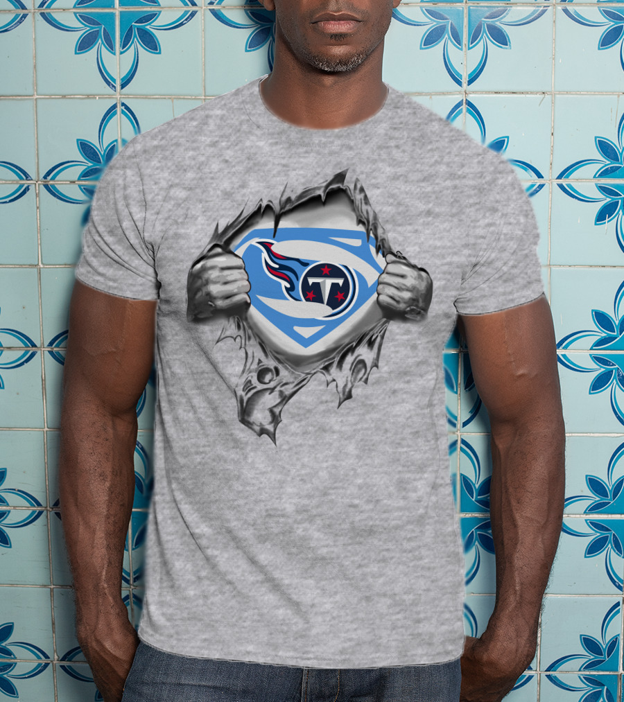 Tennessee Titans Superman Logo NFL Football Fan Rage T-Shirt