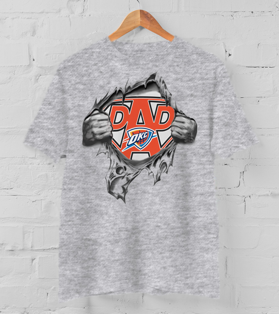 OKC Thunder Dad Superhero Rip T-Shirt