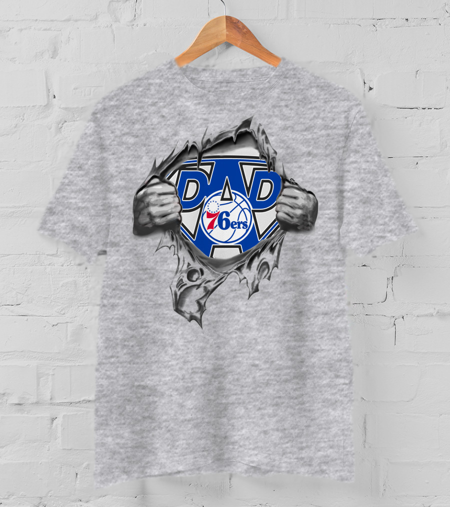 Philadelphia Super Dad 76ers Heroic Reveal T-Shirt