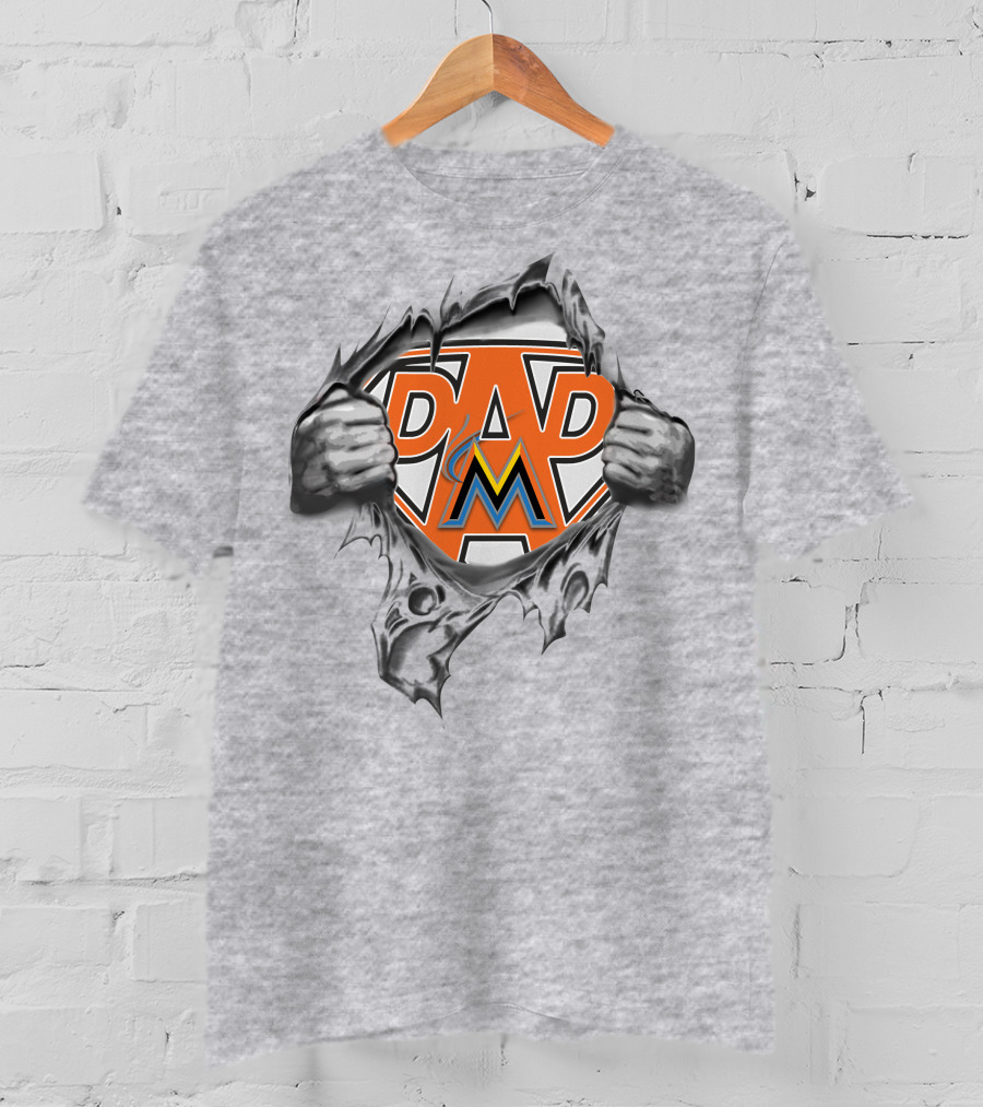 Miami Marlins Super Dad Hero T-Shirt
