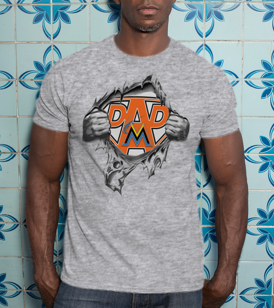 Miami Marlins Super Dad Hero T-Shirt