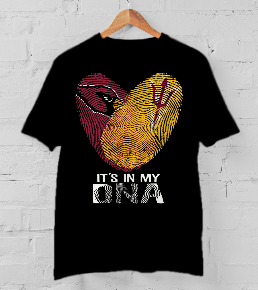 Arizona Cardinals Arizona State It's In My Dna Fingerprint Heart T-Shirt