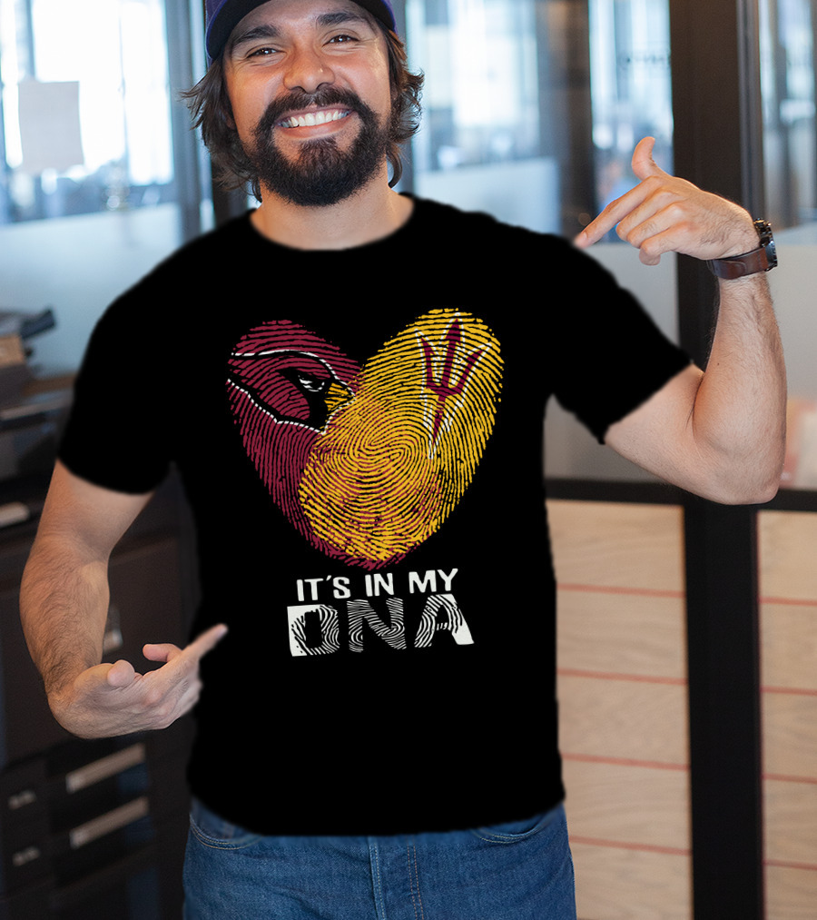 Arizona Cardinals Arizona State It's In My Dna Fingerprint Heart T-Shirt