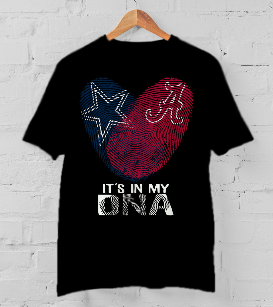 Cowboys Alabama It's In My Dna Star And A Fingerprint T-Shirt