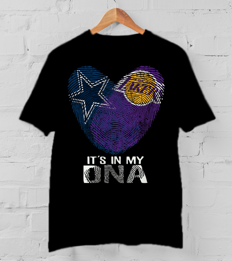 Cowboys And Lakers Star And Basketball It's In My DNA T-Shirt