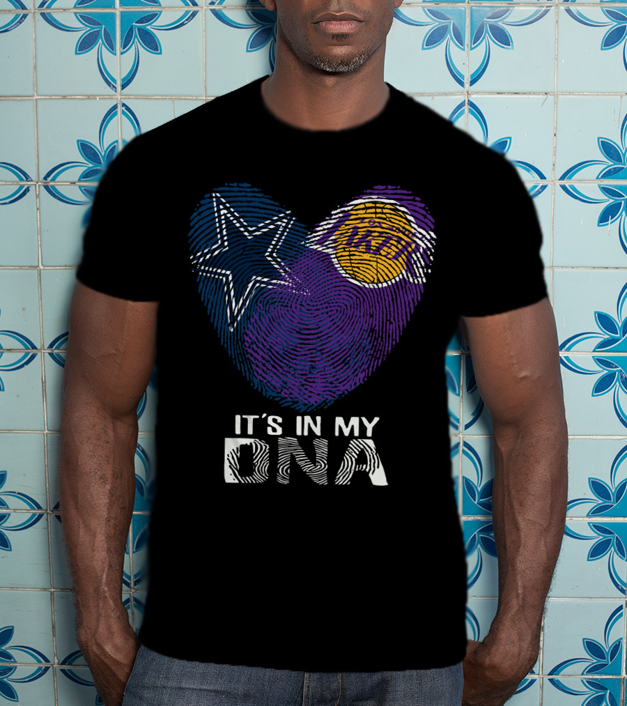 Cowboys And Lakers Star And Basketball It's In My DNA T-Shirt