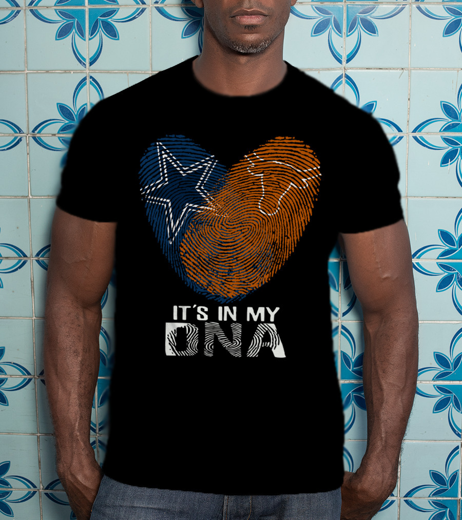 Cowboys Texas Longhorns Fingerprint It's In My DNA T-Shirt