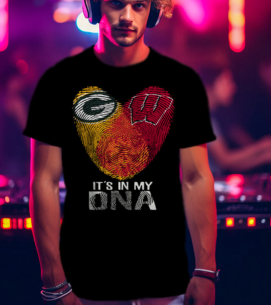 Packers Wisconsin Badgers Fingerprint It's In My DNA T-Shirt