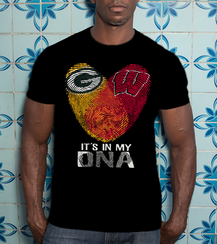 Packers Wisconsin Badgers Fingerprint It's In My DNA T-Shirt