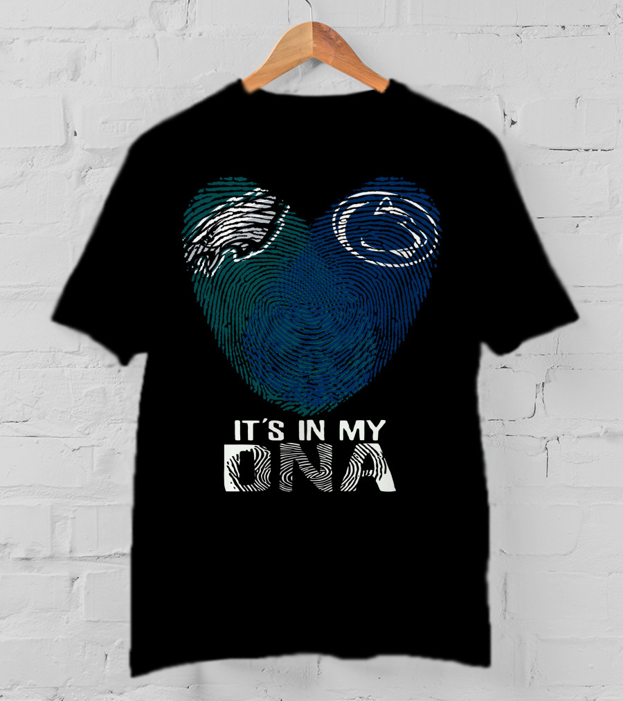 Philadelphia Eagles Penn State Fingerprint Heart It's In My DNA T-Shirt