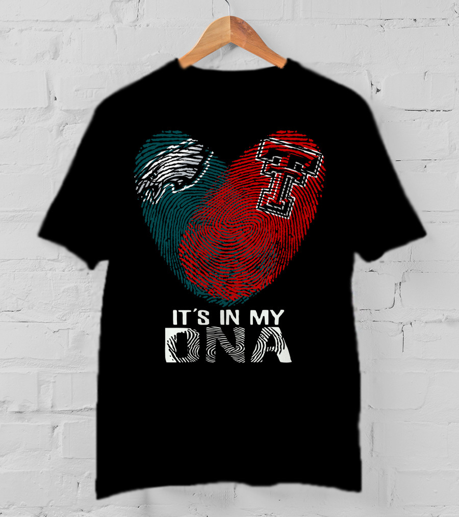 Philadelphia Eagles Texas Tech Fingerprint It's In My DNA T-Shirt