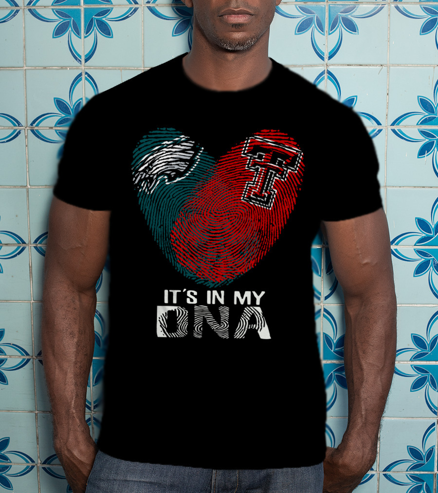 Philadelphia Eagles Texas Tech Fingerprint It's In My DNA T-Shirt