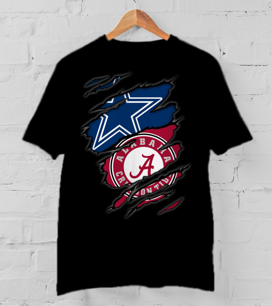 Cowboys Star Meets Alabama Crimson Tide Fusion T-Shirt