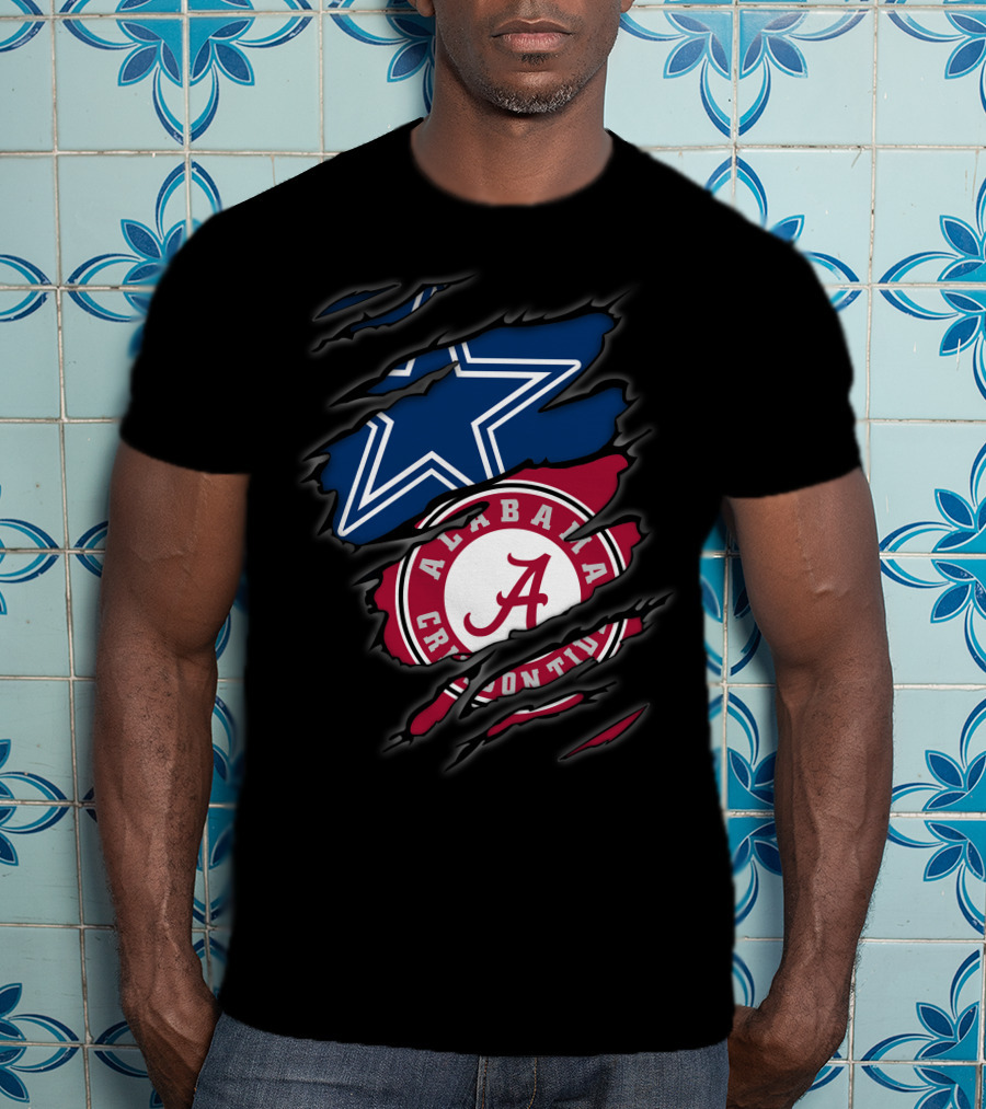 Cowboys Star Meets Alabama Crimson Tide Fusion T-Shirt