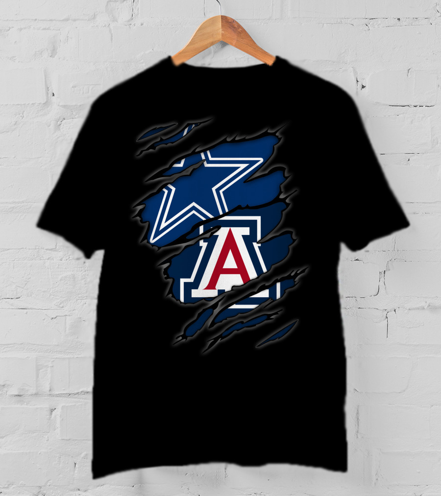 Cowboys Star And Arizona Wildcats A Logo Combination T-Shirt