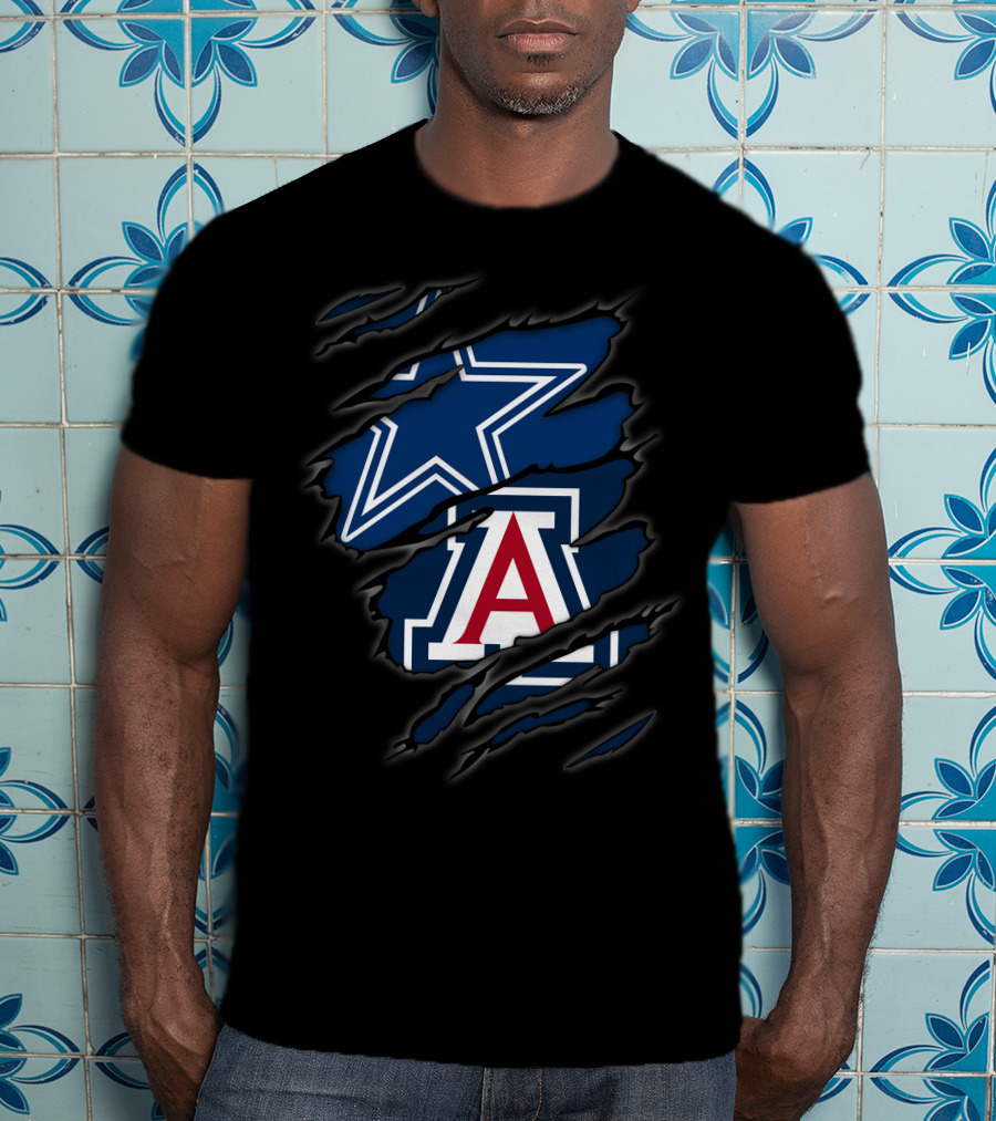 Cowboys Star And Arizona Wildcats A Logo Combination T-Shirt
