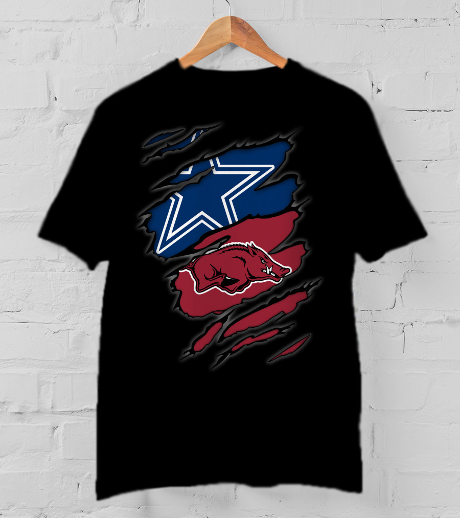 Dallas Cowboys And Arkansas Razorbacks Tear T-Shirt