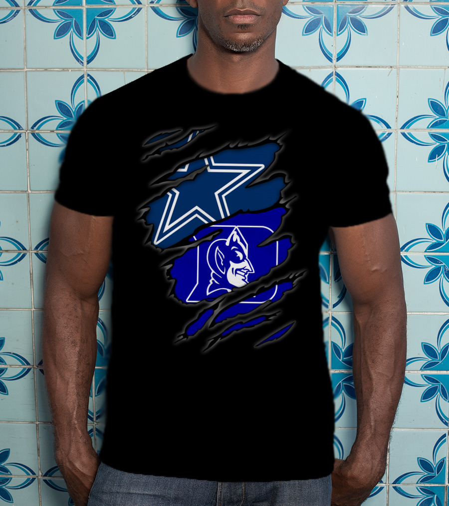 Dallas Cowboys Duke Blue Devils Fan Crossover T-Shirt