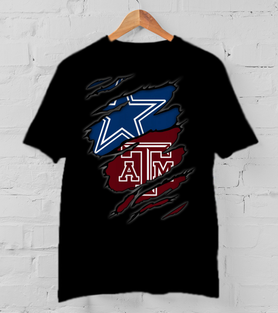 Dallas Cowboys Texas A&M Aggies Star Logo Patchwork T-Shirt