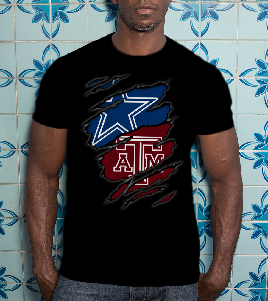 Dallas Cowboys Texas A&M Aggies Star Logo Patchwork T-Shirt