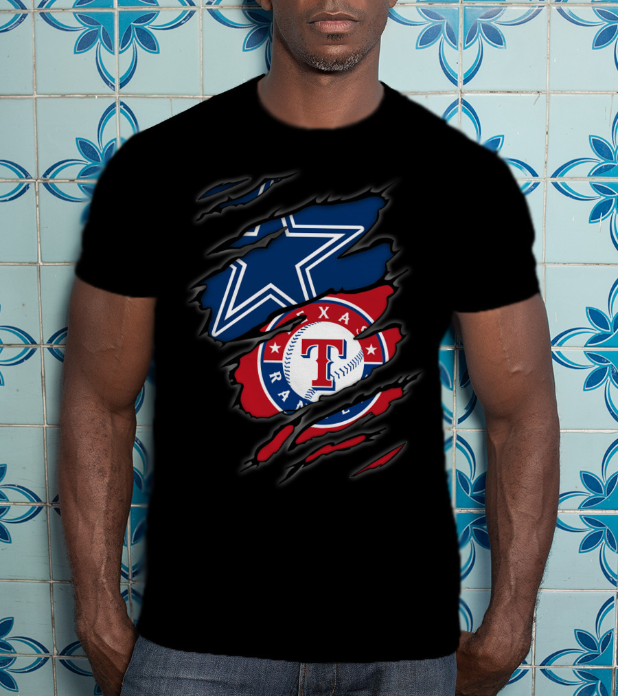 Dallas Cowboys Texas Rangers Logo Fusion T-Shirt