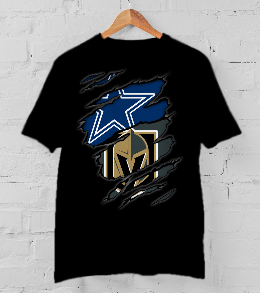 Dallas Cowboys Vegas Golden Knights Star Knight Fusion T-Shirt