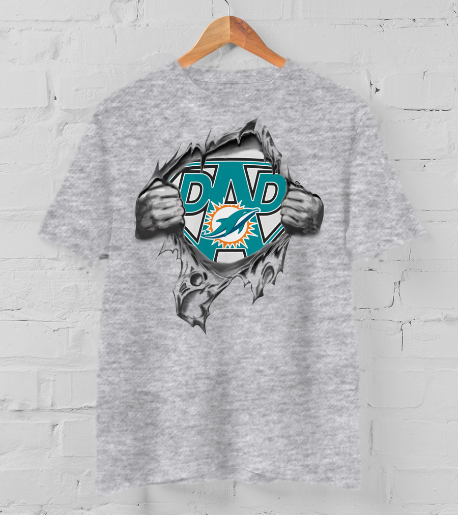 Super Dad Miami Dolphins Superman T-Shirt