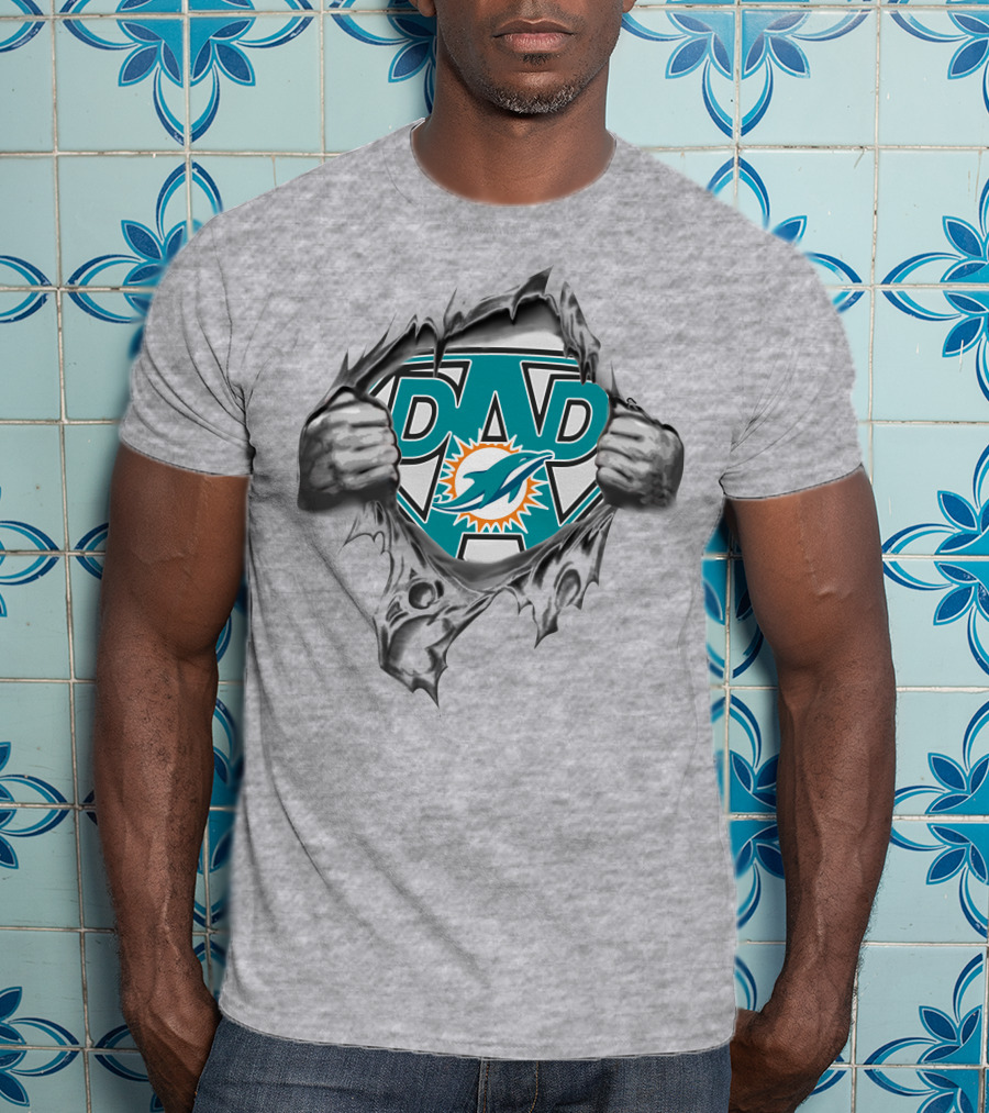 Super Dad Miami Dolphins Superman T-Shirt