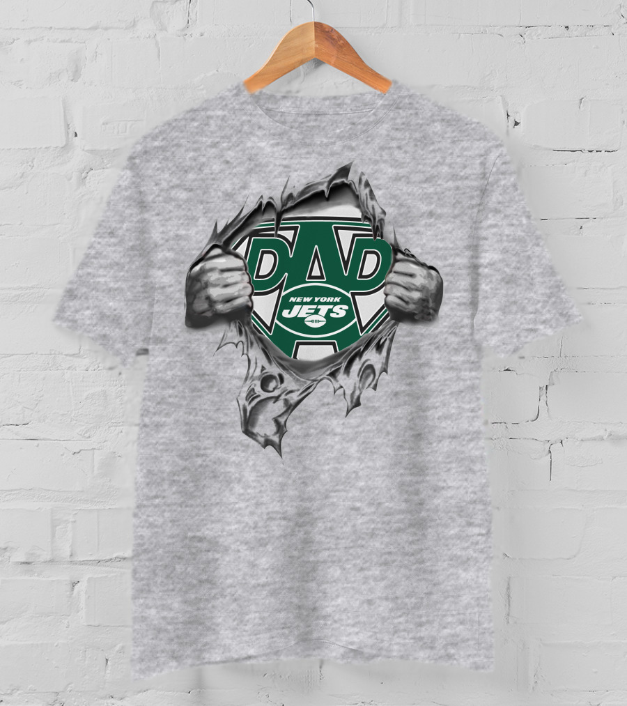Super Dad New York Jets Fan Dad Logo Burst T-Shirt