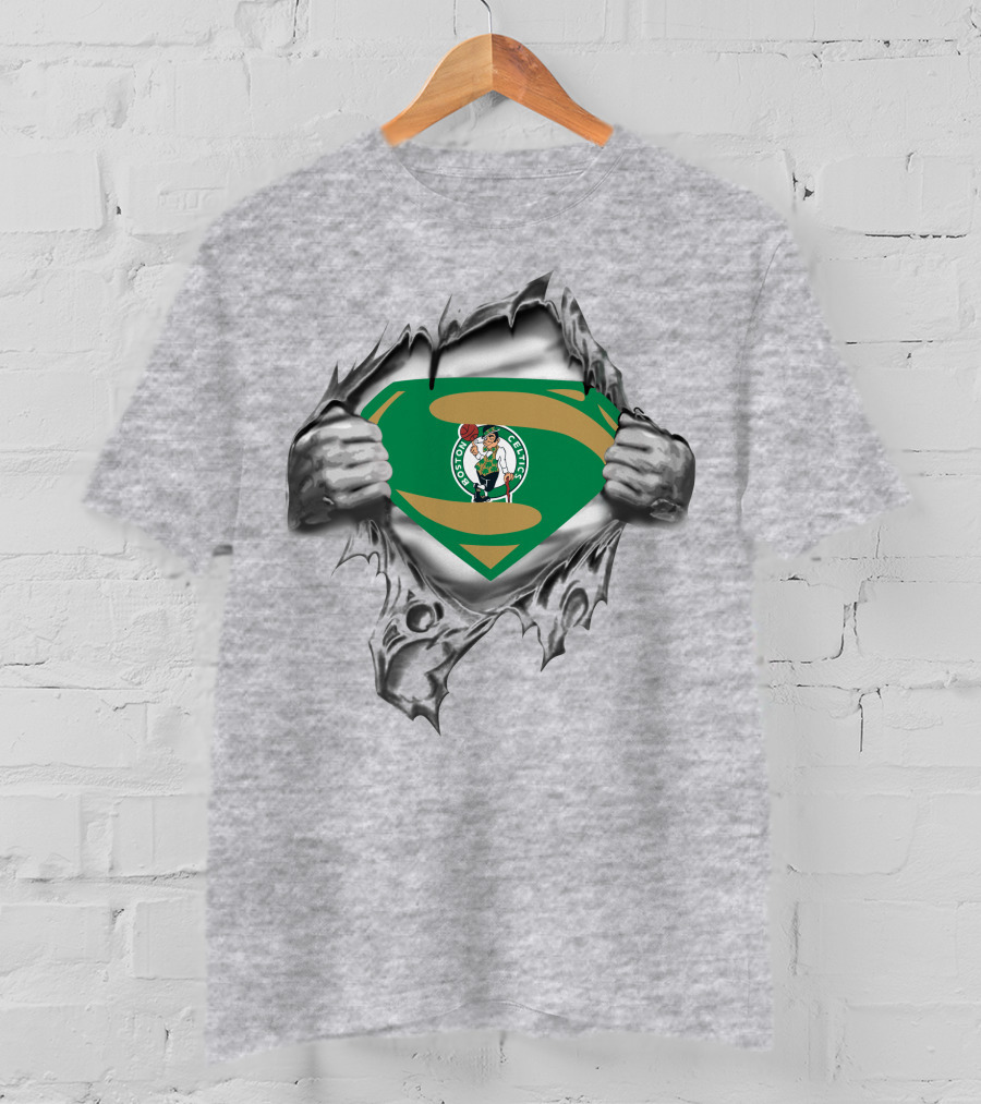 Boston Celtics Superman Logo Tear T-Shirt
