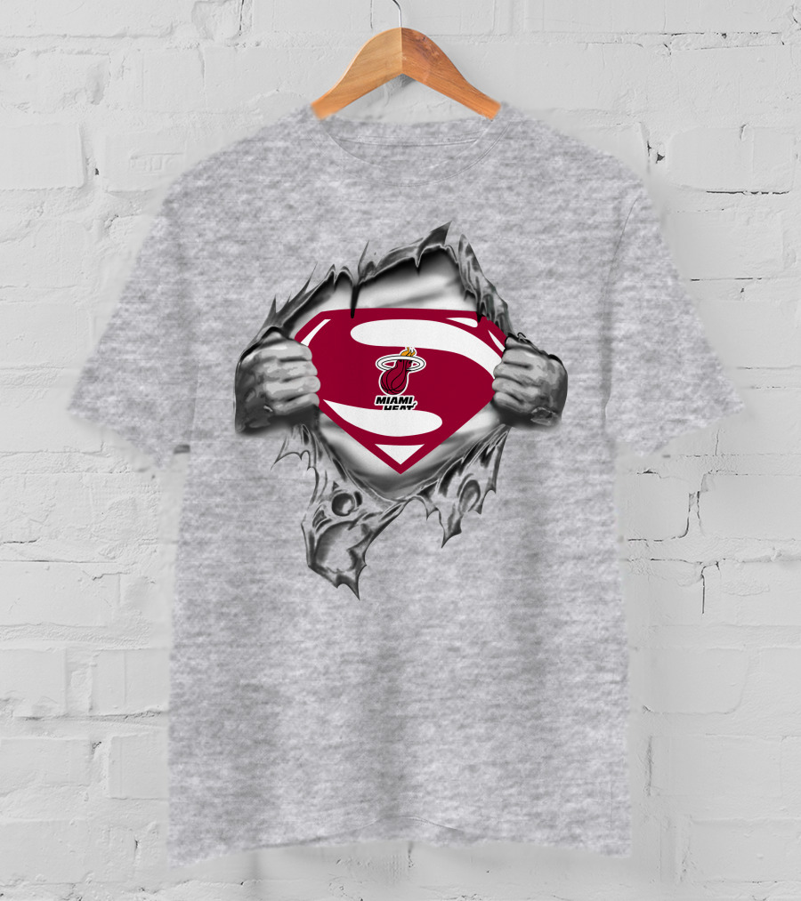 Superman Miami Heat Logo Hero Villain T-Shirt