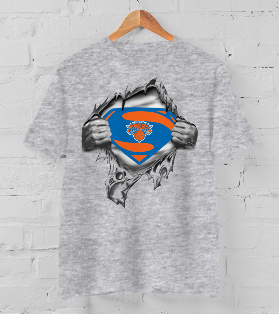 Knicks Superman Logo Superman Shield Basketball T-Shirt