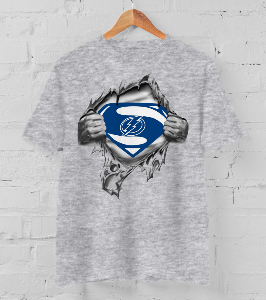 Superman Lightning Bolt Shield Rip T-Shirt