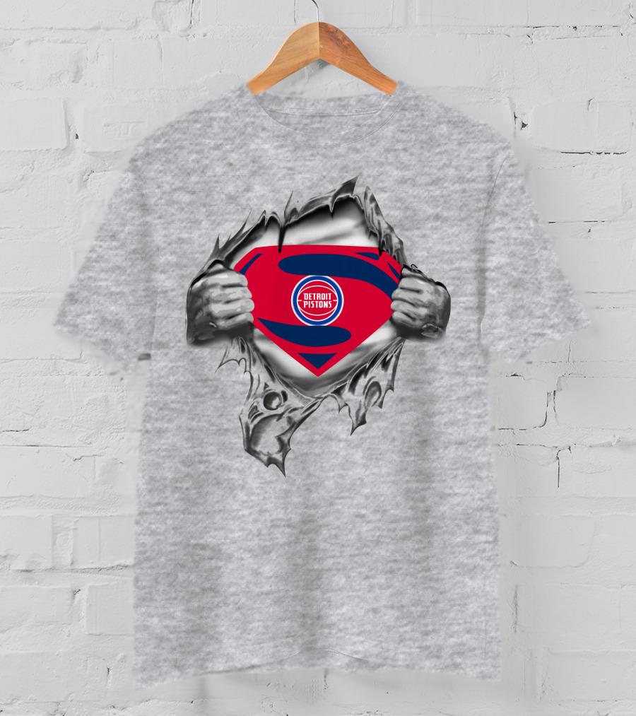Detroit Pistons Superman Logo Unveiling T-Shirt