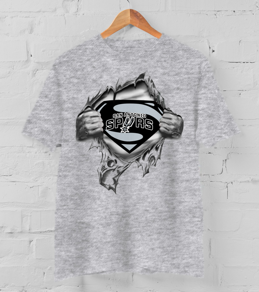 San Antonio Spurs Super Man Shield Logo Burst T-Shirt