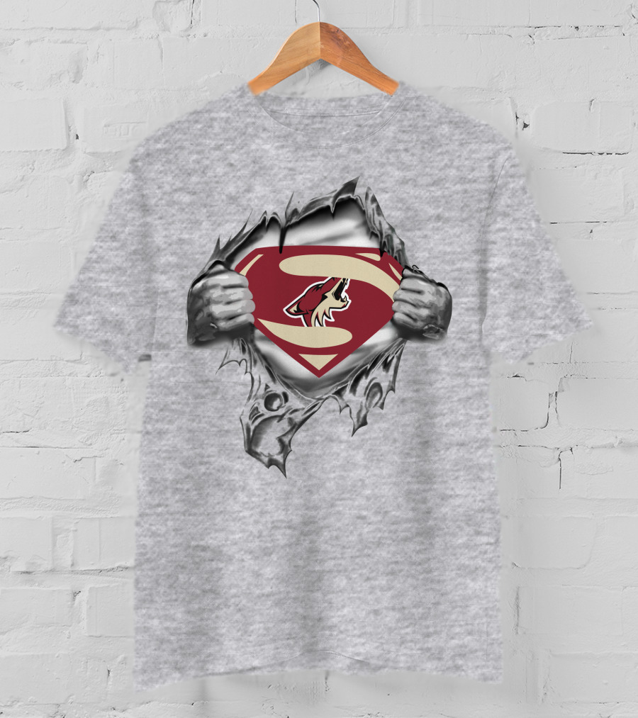 Coyotes Logo Superman Shield Rip T-Shirt