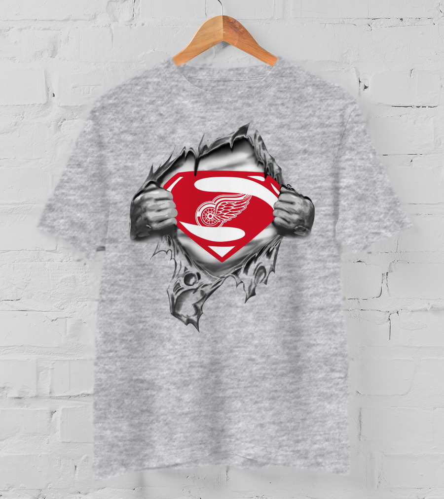 Detroit Red Wings Superman Logo Burst T-Shirt
