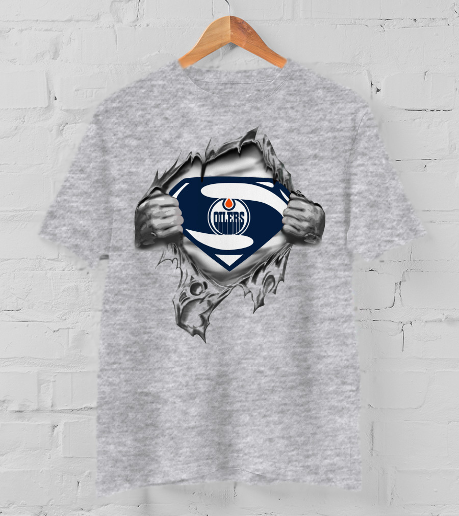 Edmonton Oilers Superman Logo Breakthrough T-Shirt