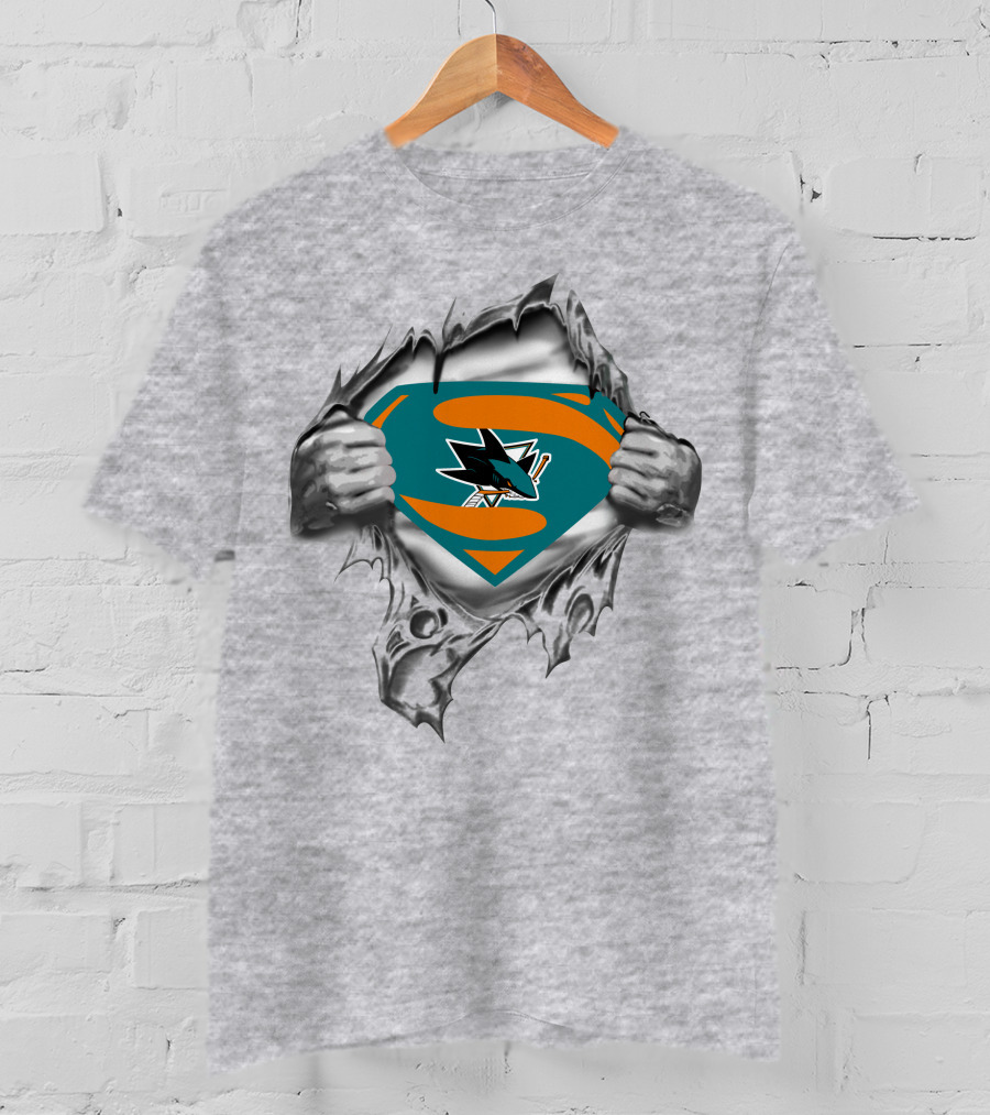 San Jose Sharks Superman Logo Transformation T-Shirt