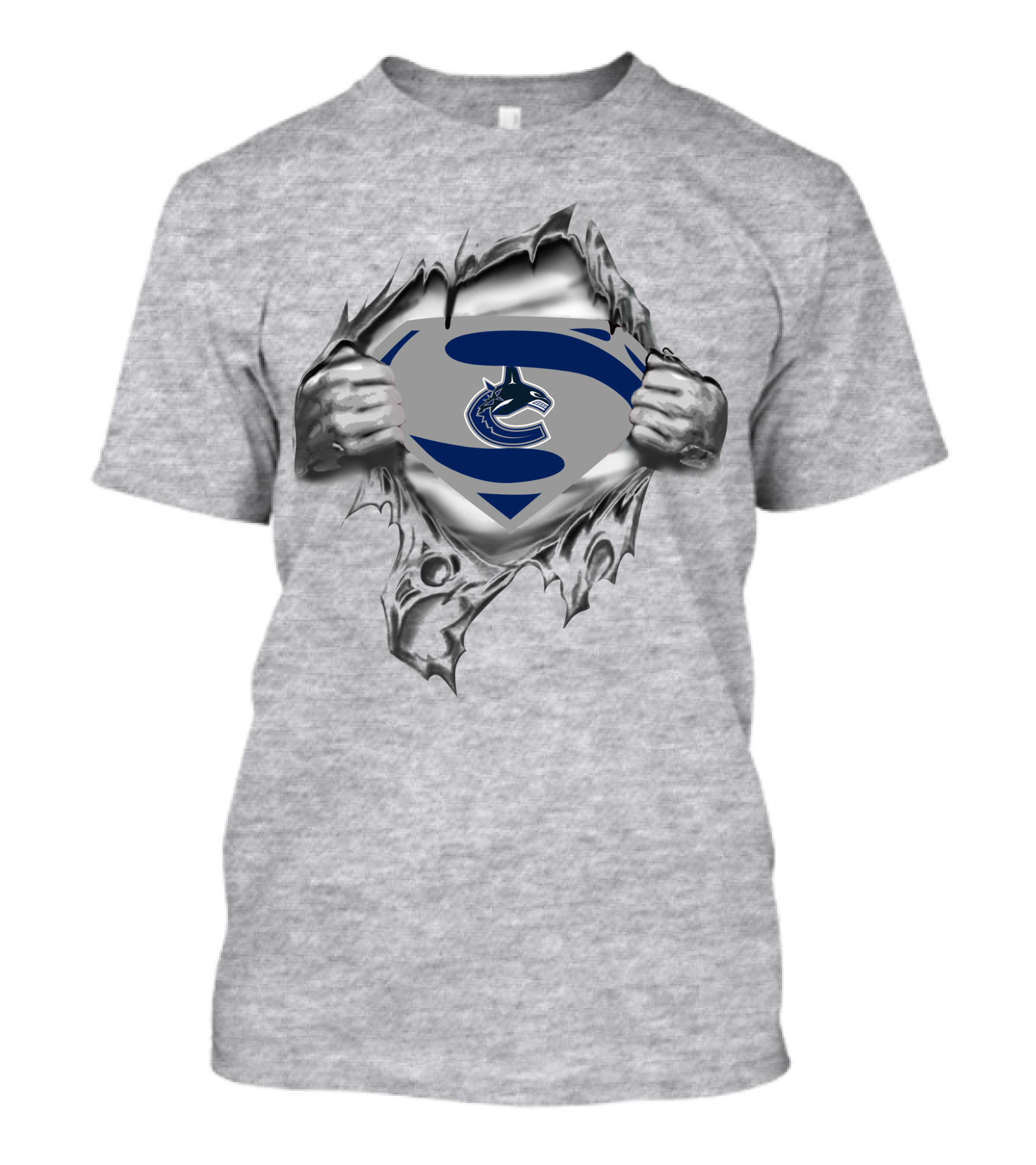 Vancouver Canucks Superman Logo Rip T-Shirt
