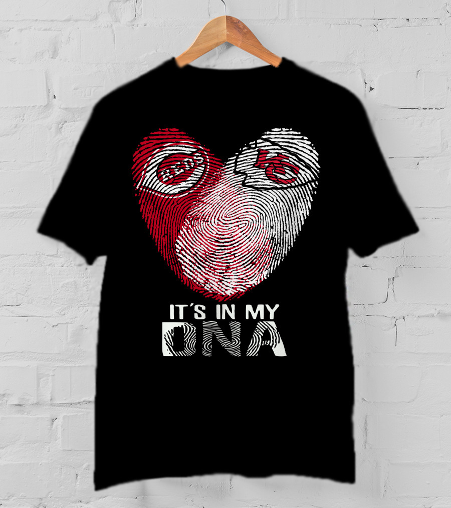 Cincinnati Reds Chiefs It's In My DNA Fingerprint Heart T-Shirt