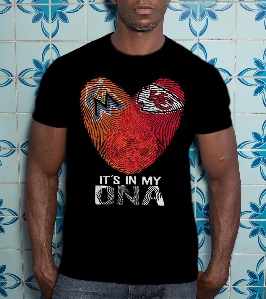 Miami Marlins Kansas City Chiefs It's In My DNA T-Shirt