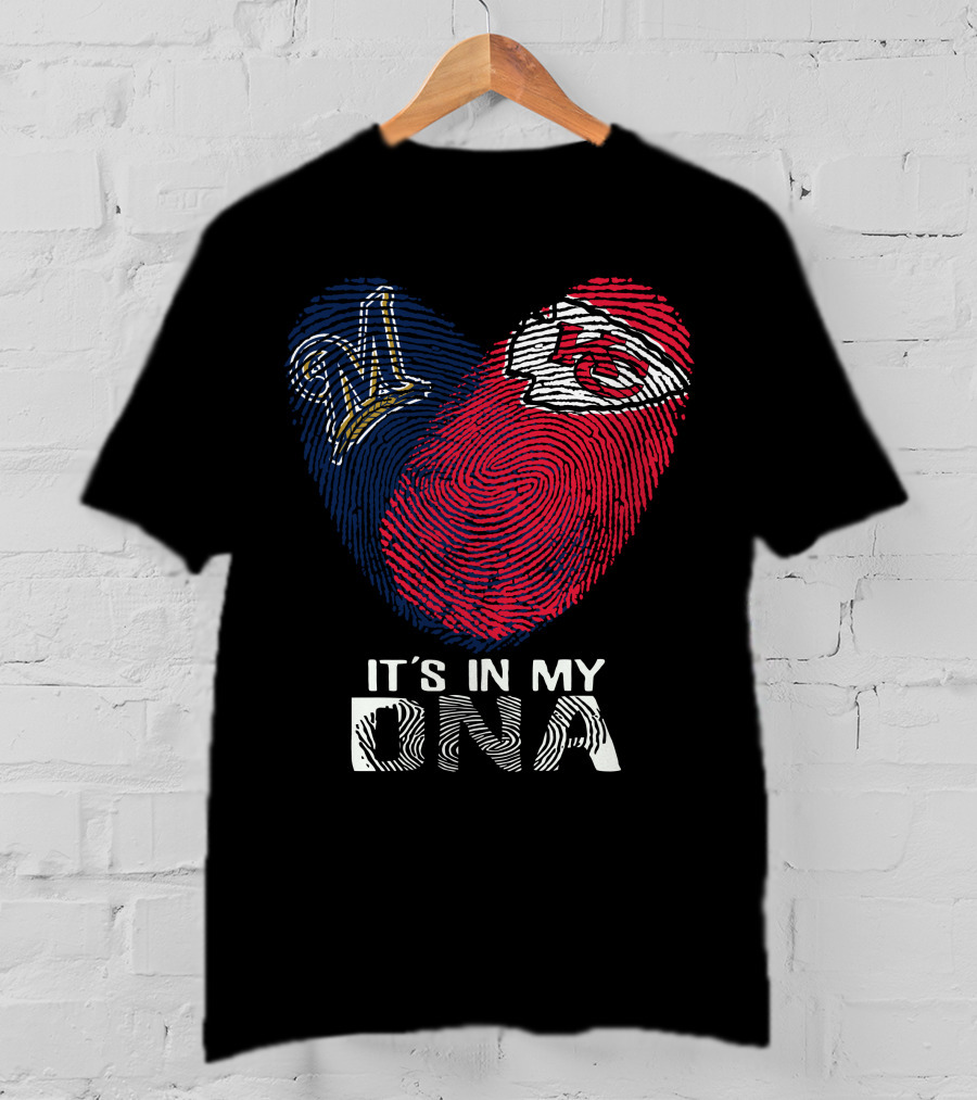 Milwaukee Brewers Kansas City Chiefs It's In My DNA T-Shirt