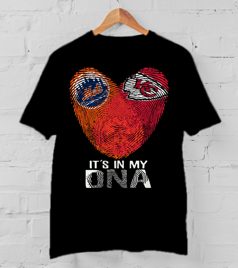 It's In My DNA New York Mets Chiefs Fingerprint Heart T-Shirt
