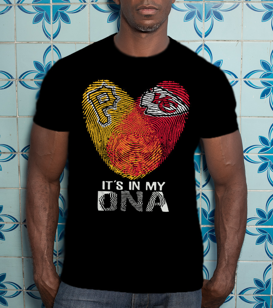 Pittsburgh Pirates Kc Chiefs It's In My Dna Fingerprint Heart T-Shirt
