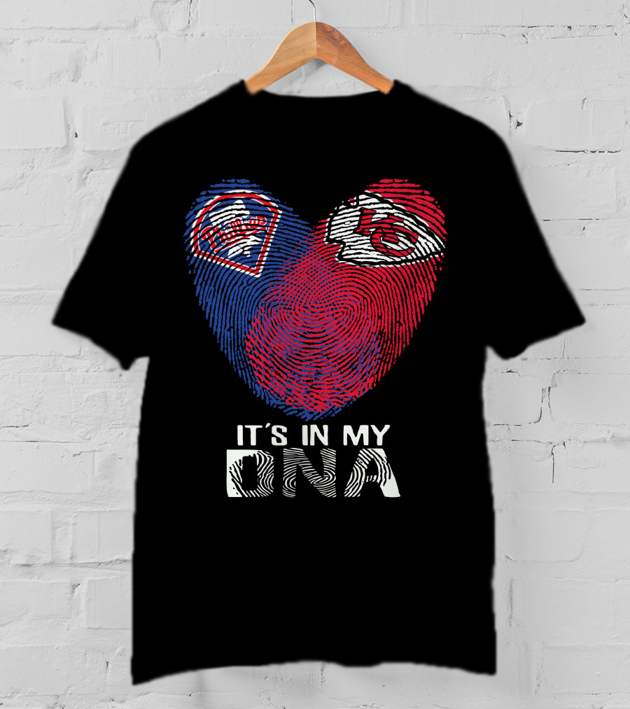 Philadelphia Phillies Chiefs It's In My DNA Fingerprint Heart T-Shirt