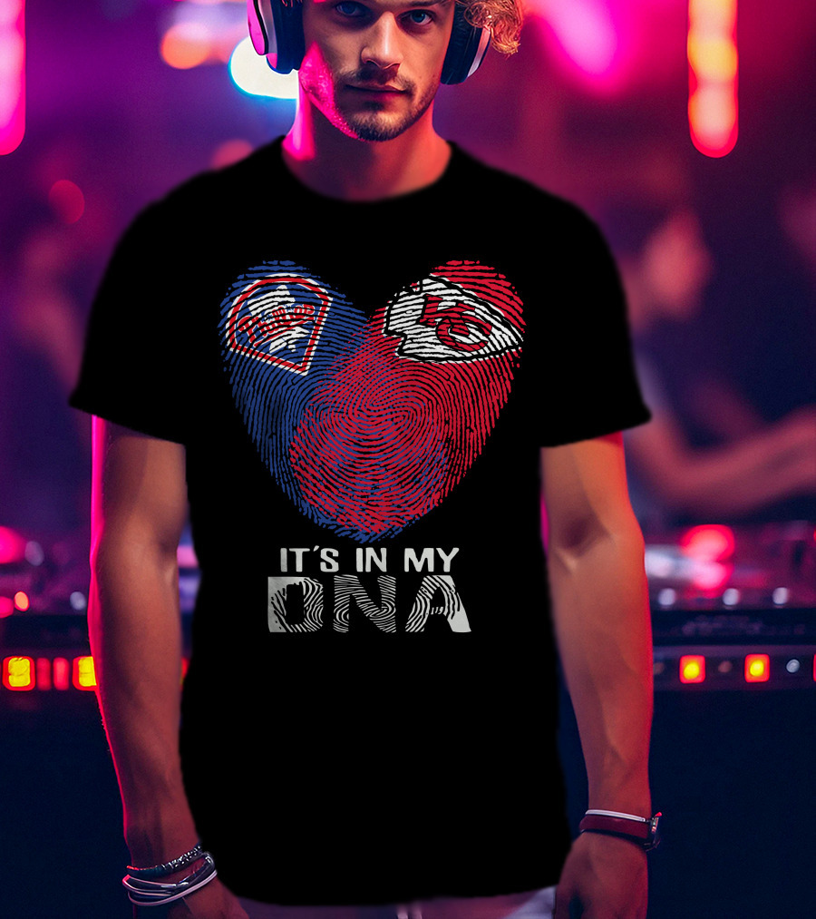 Philadelphia Phillies Chiefs It's In My DNA Fingerprint Heart T-Shirt
